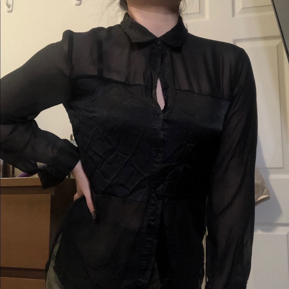 Zara Satin Sheer Shirt